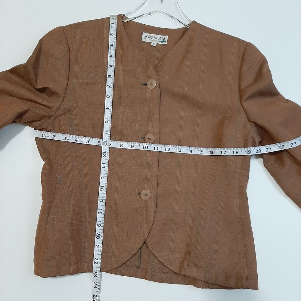 Giorgio Armani Flax Linen Viscose Made in Italy Blazer Size 12 - Picture 11 of 12